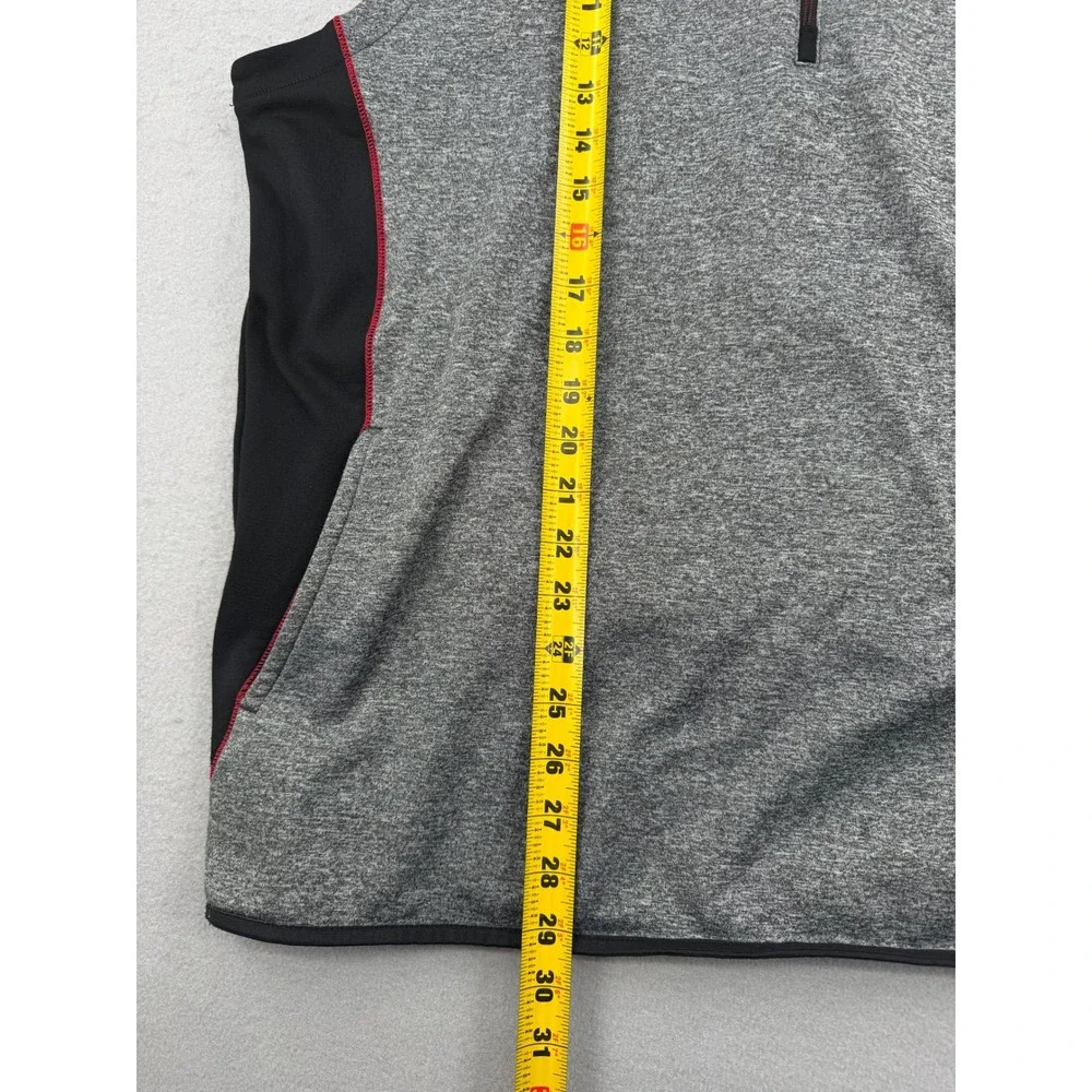 Adidas Climaheat Golf Vest Mens Large Gray/Black Quarter Zip Athletic Pullover